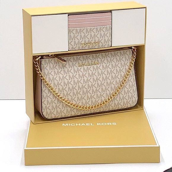 MICHAEL KORS GIFTABLE SHOULDER BAG & CARD HOLDER BOXED SET POWDER BLUSH … - Picture 3 of 16